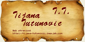 Tijana Tutunović vizit kartica